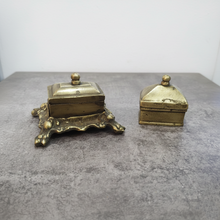 Load image into Gallery viewer, Antique Brass Trinket knob Box (Not a Set)