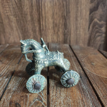 Load image into Gallery viewer, Vintage Brass Horse Figure on Wheels