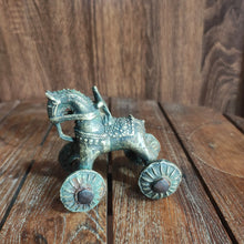 Load image into Gallery viewer, Vintage Brass Horse Figure on Wheels
