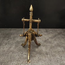 Load image into Gallery viewer, Vintage Brass Inkwell with Antler-Style Pen Holder & Stand