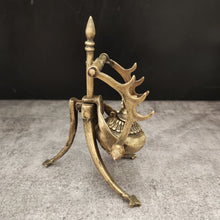 Load image into Gallery viewer, Antique Brass Smudge Pot or Inkwell on Tripod Stand