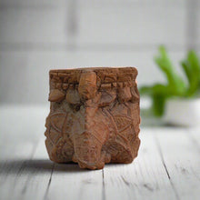 Load image into Gallery viewer, Hand-Carved Elephant Head Wall Candle Holder - Rustic Wood Candle Sconce - Indian Folk Art Decor