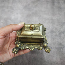 Load image into Gallery viewer, Antique Brass Trinket knob Box (Not a Set)