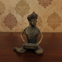 Load image into Gallery viewer, Vintage Dhokra Brass Tribal Musician Figurines -Sold Individually