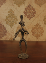 Load image into Gallery viewer, Vintage Dhokra Brass Tribal Musician Figurines -Sold Individually