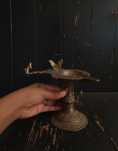 Load image into Gallery viewer, Vintage Indian Brass Oil Lamp with Bird Figures