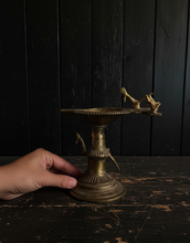 Load image into Gallery viewer, Vintage Indian Brass Oil Lamp with Bird Figures