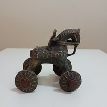 Load image into Gallery viewer, Vintage Brass Horse Figure on Wheels