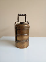 Load image into Gallery viewer, Elegant Vintage Three Tier Brass Tiffin Box