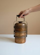Load image into Gallery viewer, Elegant Vintage Three Tier Brass Tiffin Box