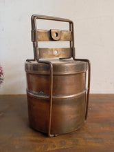 Load image into Gallery viewer, Vintage Two Tier Brass Tiffin Box