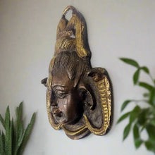 Load image into Gallery viewer, Antique Finish Shankar Face Wall Hanging Size 7.5 x 2.4 x 9.7 cm - Style It by Hanika