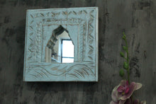 Load image into Gallery viewer, Antique Inspired Handcrafted Wooden Blue Rustic Mirror Indian Jharokha - Style It by Hanika