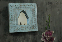Load image into Gallery viewer, Antique Inspired Handcrafted Wooden Blue Rustic Mirror Indian Jharokha - Style It by Hanika