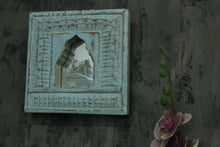 Load image into Gallery viewer, Antique Inspired Handcrafted Wooden Blue Rustic Mirror Indian Jharokha - Style It by Hanika