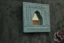 Load image into Gallery viewer, Antique Inspired Handcrafted Wooden Blue Rustic Mirror Indian Jharokha - Style It by Hanika