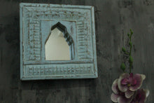Load image into Gallery viewer, Antique Inspired Handcrafted Wooden Blue Rustic Mirror Indian Jharokha - Style It by Hanika