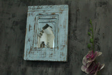Load image into Gallery viewer, Antique Inspired Handcrafted Wooden Blue Rustic Mirror Indian Jharokha - Style It by Hanika