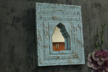 Load image into Gallery viewer, Antique Inspired Handcrafted Wooden Blue Rustic Mirror Indian Jharokha - Style It by Hanika