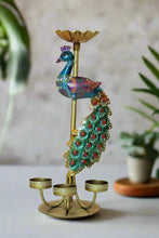 Load image into Gallery viewer, Artisan-Crafted Peacock Tealight Holder: Graceful Illumination for Your Space - Style It by Hanika