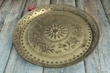 Load image into Gallery viewer, Beautiful Vintage Brass Engraved Plate (Length - 10.2") - Style It by Hanika