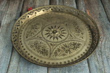 Load image into Gallery viewer, Beautiful Vintage Brass Engraved Plate (Length - 10.2") - Style It by Hanika