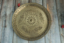 Load image into Gallery viewer, Beautiful Vintage Brass Engraved Plate (Length - 10.2") - Style It by Hanika
