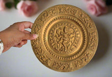 Load image into Gallery viewer, Beautiful Vintage Natraj Embossed Brass Plate - Style It by Hanika