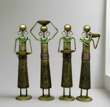 Load image into Gallery viewer, Iron Handcrafted Lady Farmer - Set of 4 Pieces, Golden Finished Size 12.7 x 8.9 x 35.6 cm - Style It by Hanika