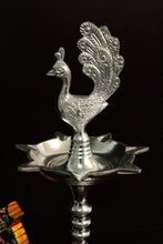 Load image into Gallery viewer, Metal Peacock Deepak: Illuminate Your Daily Pooja and Festive Celebrations - Style It by Hanika