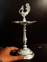 Load image into Gallery viewer, Metal Peacock Deepak: Illuminate Your Daily Pooja and Festive Celebrations - Style It by Hanika
