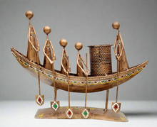 Load image into Gallery viewer, Metal Table Decor Boat Pen Stand / Cutlery Stand - Style It by Hanika