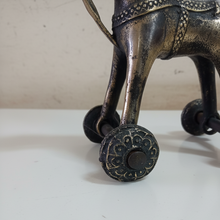 Load image into Gallery viewer, Vintage Brass Horse Figure on Wheels