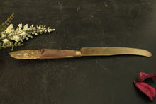 Load image into Gallery viewer, Vintage Handcrafted Brass & Wood Letter Opener / Butter Knife with Embossed Design - Style It by Hanika