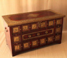 Load image into Gallery viewer, Vintage Wooden Trunk with Brass Fittings - A Sturdy and Stylish Storage Solution - Style It by Hanika