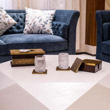 Load image into Gallery viewer, Wooden Coaster Box with Brass Fittings - Stylish Organization for Your Tabletop - Style It by Hanika