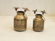 Load image into Gallery viewer, Antique Gold Finish Bird Pot Tea Light Holders (Set of 2) - Style It by Hanika