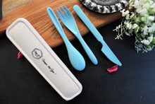 Load image into Gallery viewer, Eco-Friendly Wheat Straw + Food Grade PP Fiber Cutlery Set In Travel Box 8.5" - Style It by Hanika