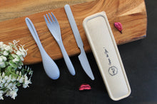 Load image into Gallery viewer, Eco-Friendly Wheat Straw + Food Grade PP Fiber Cutlery Set In Travel Box 8.5" - Style It by Hanika