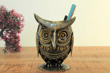 Load image into Gallery viewer, Handcrafted Owl Shaped Pen Stand or Cutlery Stand - Style It by Hanika
