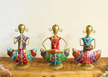 Load image into Gallery viewer, Metal Handcrafted Lady Musician Figurine Set of 3 - Style It by Hanika