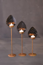 Load image into Gallery viewer, Metal Leaf Tea Light Holder Set of 3 - Style It by Hanika