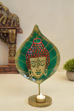 Load image into Gallery viewer, Spiritual Metal Art Buddha Leaf Tea Light Holder - Style It by Hanika
