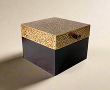 Load image into Gallery viewer, Brass Embossed Wooden Jewelry Boxes | Handcrafted Keepsake Storage | Decorative Trinket Chests | Unique Gift Set| Multiple Sizes Available
