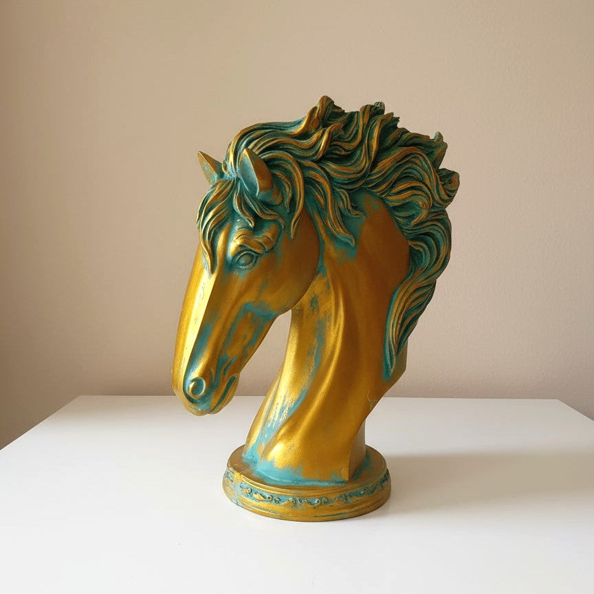 Elegant Poly Resin Horse Face Table Décor