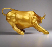 Load image into Gallery viewer, Resin Charging Bull Sculpture | Stock Market Bull Collectible | Entrepreneur Gift | Executive Office Decor
