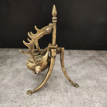 Load image into Gallery viewer, Antique Brass Smudge Pot or Inkwell on Tripod Stand
