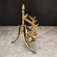 Load image into Gallery viewer, Antique Brass Smudge Pot or Inkwell on Tripod Stand

