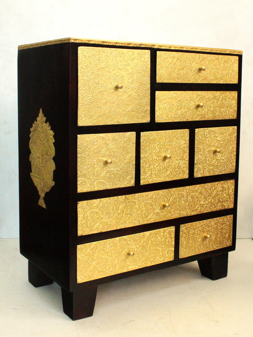 Exquisite Handcrafted 9-Drawer Box with Brass Fittings - Style It by Hanika