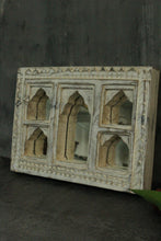 Load image into Gallery viewer, Antique Inspired Handcrafted Wooden Rustic Mirror  Indian Jharokha
